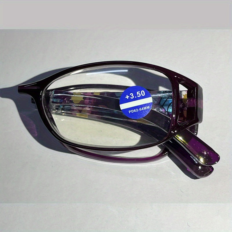 Print Flower Anti Light Blocking Reading Glasses For Women