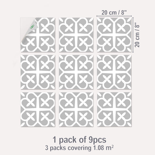 9pcs Waterproof Non-slip Tile Stickers Self-Adhesive