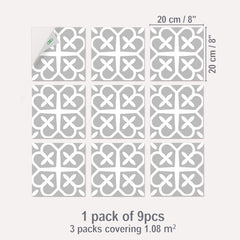 9pcs Waterproof Non-slip Tile Stickers Self-Adhesive