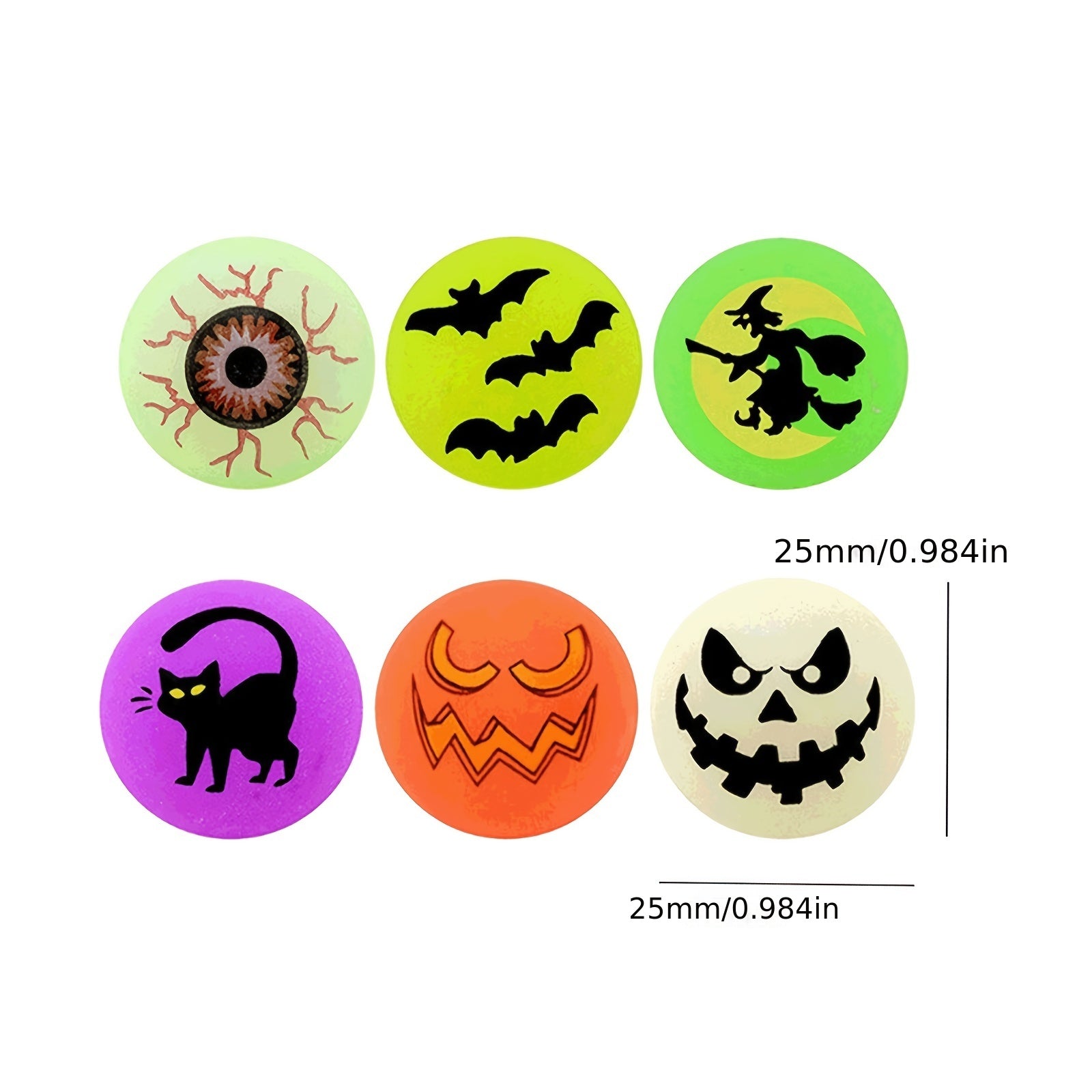 10pcs Halloween Glow In The Dark Bouncy Balls 2 Halloween Trick Treat Toy