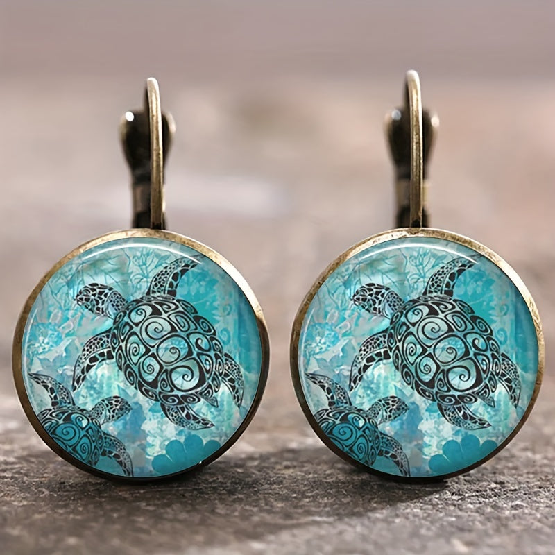 Turtle Pattern Earrings - Unique Toy Gift
