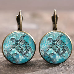 Turtle Pattern Earrings - Unique Toy Gift