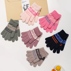 Winter Letter Style Cold-proof Girl's Finger Gloves