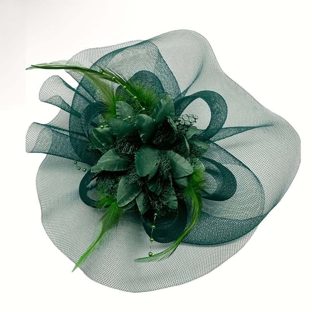 Dark Green Fascinator Hat for Women - Tea Parties Kentucky Derby Weddings