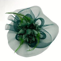 Dark Green Fascinator Hat for Women - Tea Parties Kentucky Derby Weddings