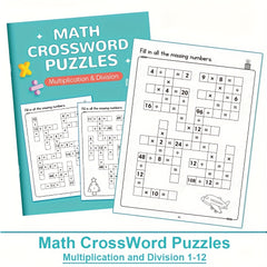 Math Crossword Puzzles Multiplication & Division Times Tables 1-12