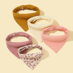 5 Pack Unisex Baby Bandana Bibs Solid Colors for Boys & Girls