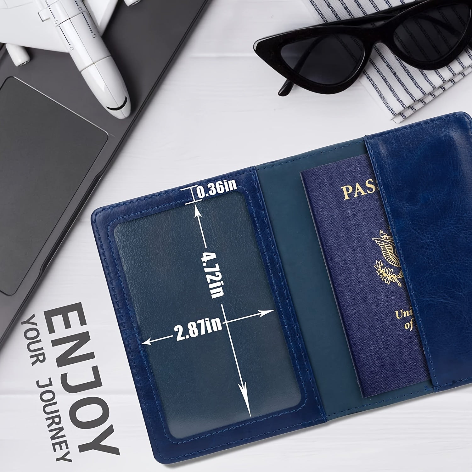 Leather Passport Cover Protector Unisex Holder Travel Bag Combo