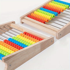 Wooden Math Calculation Rack Educational Toy Addition Subtraction Table Gift