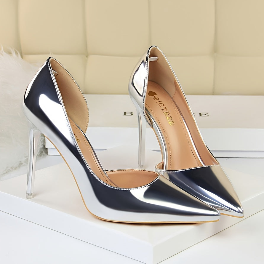 Women's Cutout Stiletto Heeled Sandals Anti-slip Metal Heels