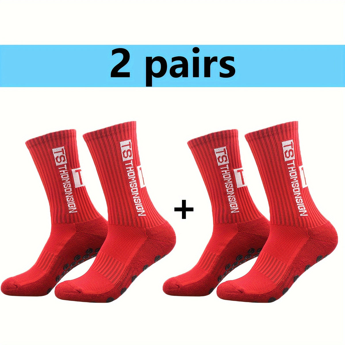 2pairs Non slip Sports Socks For Men And Women Football Running Mid calf Socks