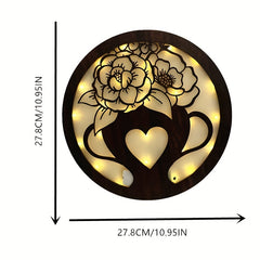 Children's Room LOVE Hanging LED Light Decoration Retro Wooden Sign
