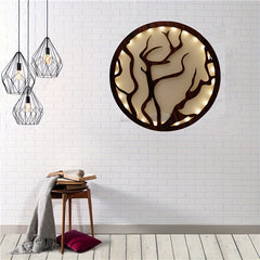 Retro Wooden Hanging LED Life Tree Lamp Home Decoration