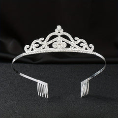 Silvery Rhinestone Headband Comb Hair Jewelry Tiara