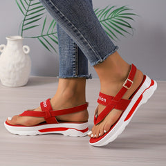 Women's Platform Thong Sandals Ankle Strap Slingback Sandals