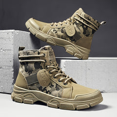 Men's High Camouflage Canvas Boots