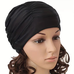 1PC Unisex Pleated Swim Cap with Ear Protection