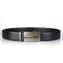 Men's Auto Buckle Leather Belt Business Suit Waist Strap