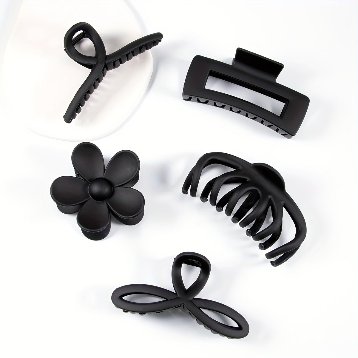 5pcs Matte Hair Claw Clip Flower Shaped Octopus Hair Clip