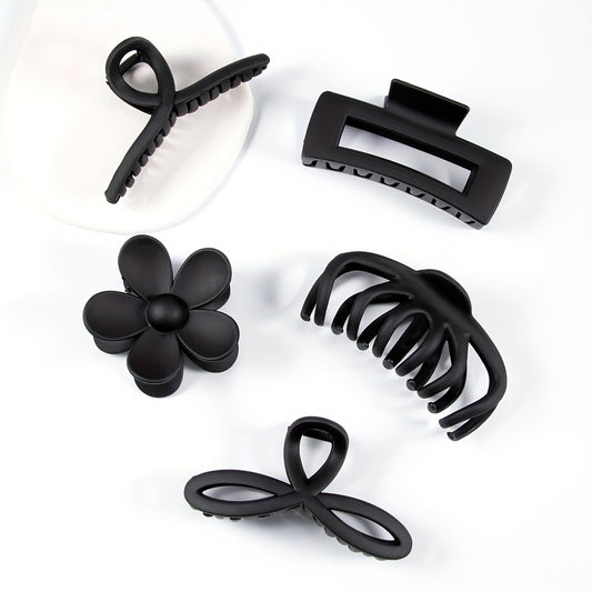 5pcs Matte Hair Claw Clip Flower Shaped Octopus Hair Clip