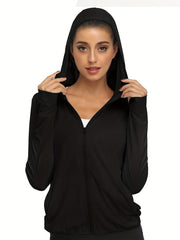 Women's Sun Protection Jacket Zip Hooded UV Sun Jacket