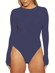 Long Sleeve Sports Jumpsuit Round Neck Bodysuit