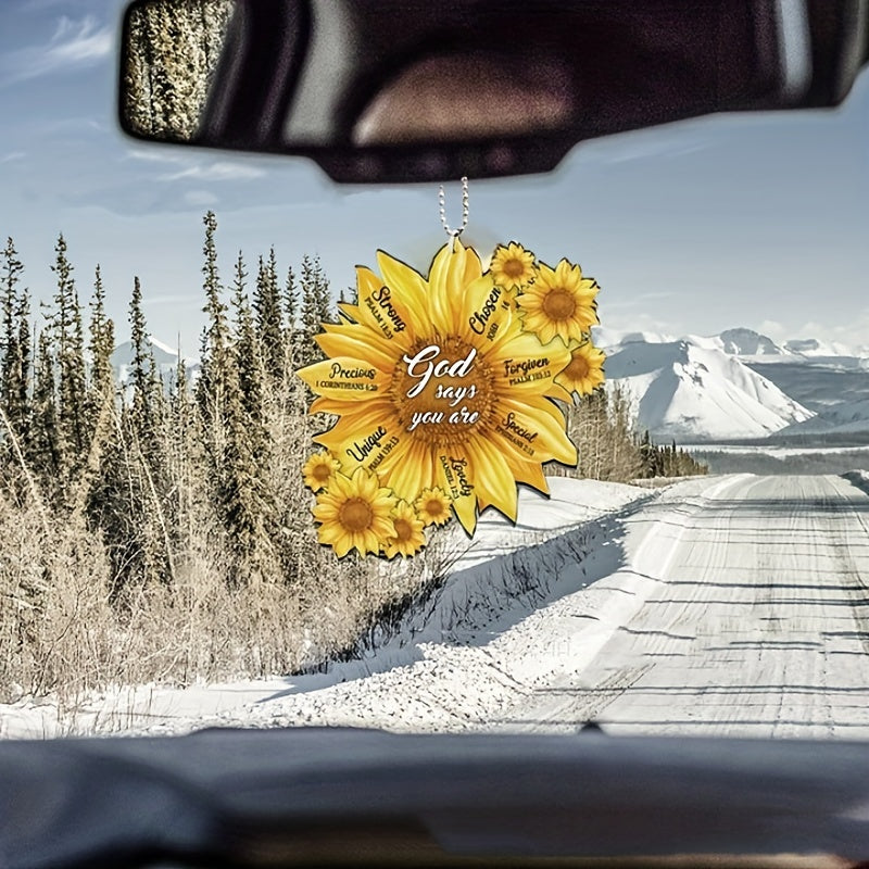 Sunflower Acrylic Car Ornament Festive Home Decoration