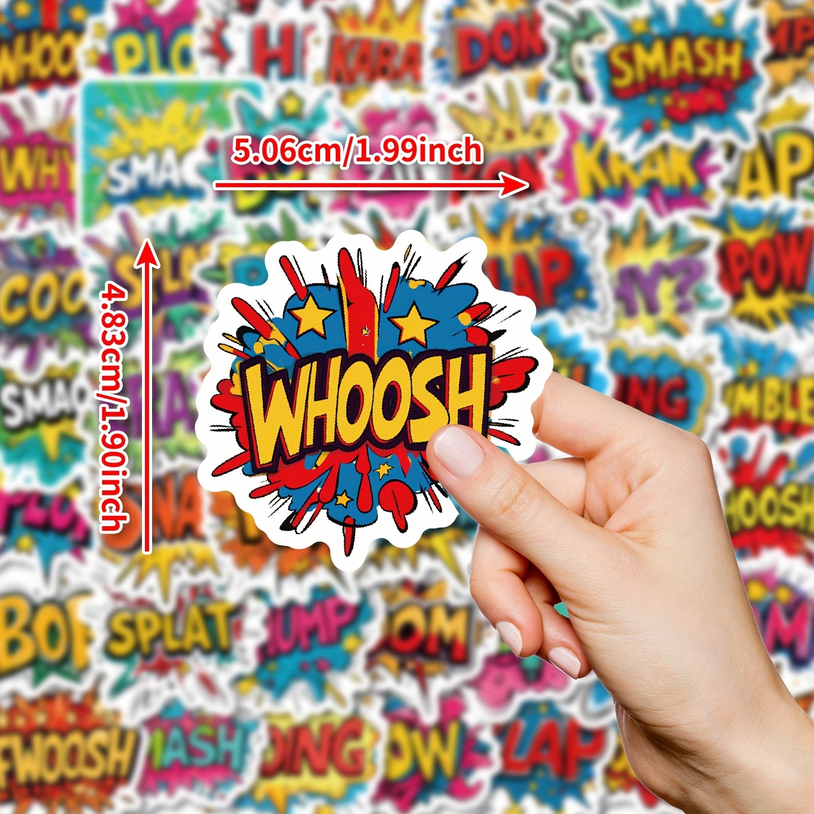50pcs Colorful Explosion Stickers for DIY Projects Laptop Water Bottle Guitar