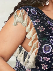 Boho Tank Dress Women's Plus Size Floral Print Maxi Dress