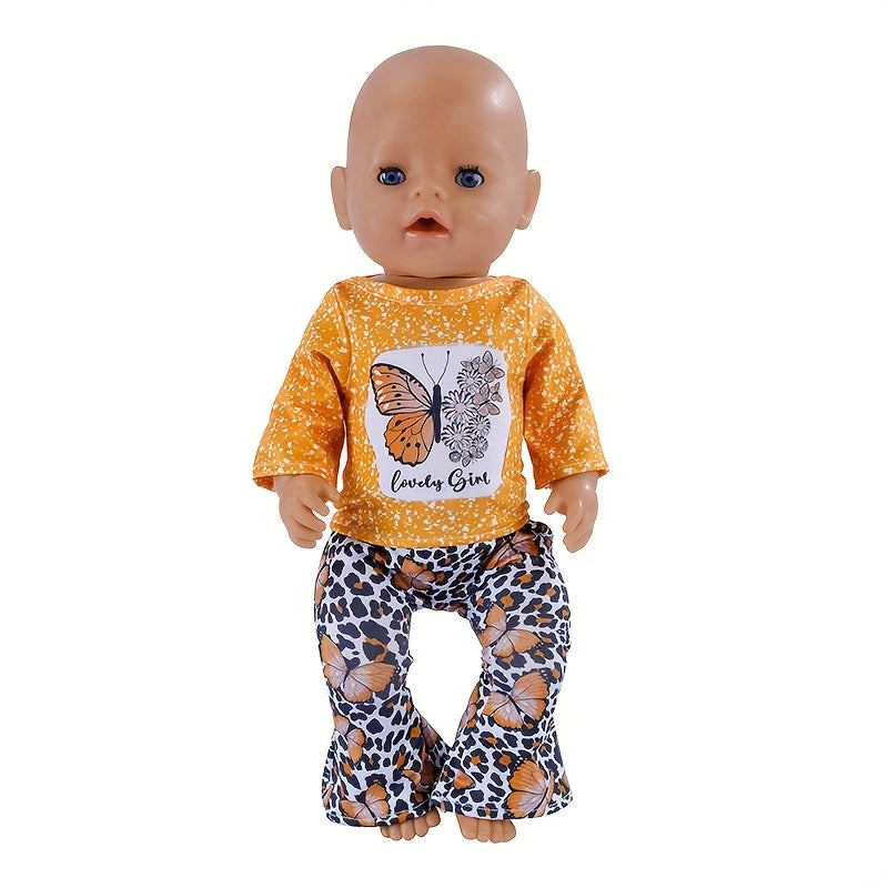 Butterfly Pattern Doll Clothing Set for 17-18 Inch Dolls
