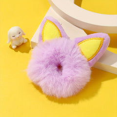 Cartoon Animal Ears Plush Hair Tie Hair Bands Ponytail Holders Scrunchies