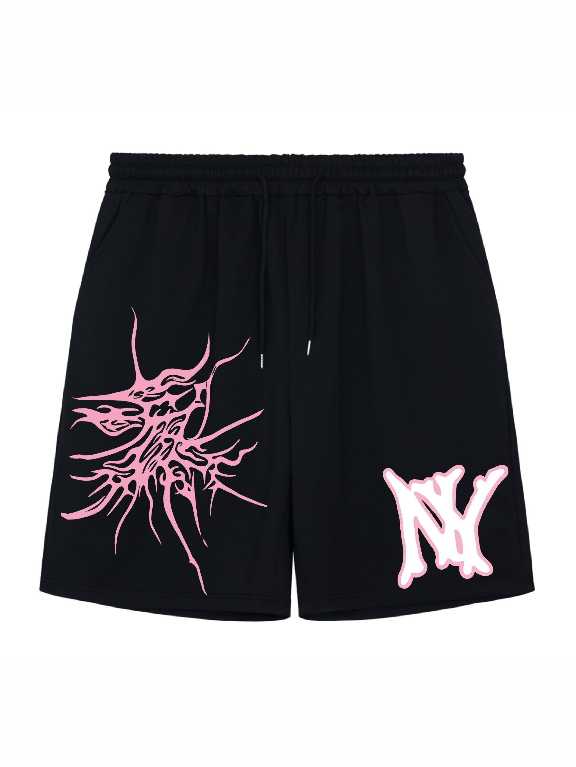 Graphic Pattern Comfy Shorts Men's Casual Elastic Waist Drawstring Shorts