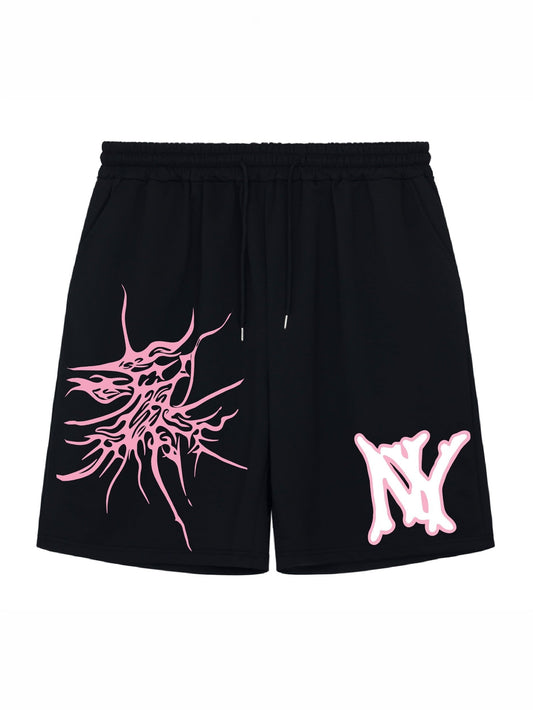 Graphic Pattern Comfy Shorts Men's Casual Elastic Waist Drawstring Shorts