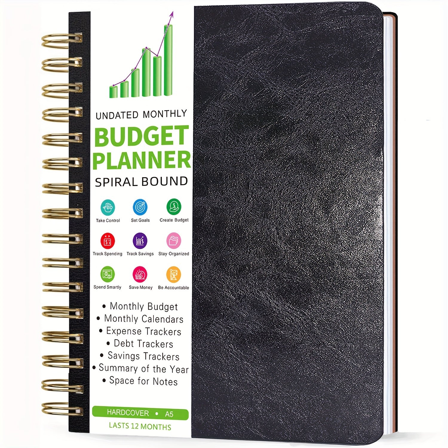 Budget Planner Monthly Organizer Notebook - Expense Tracker A5 Undated