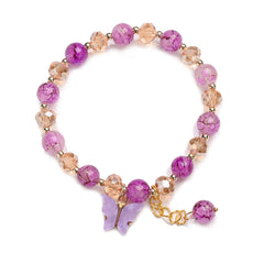 Beaded Butterfly Charm Bracelet Glass Sweet Jewelry Gift Yoga Meditation