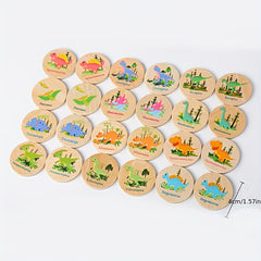 Wooden Dinosaur Memory Matching Game - Fun Toy for Kids