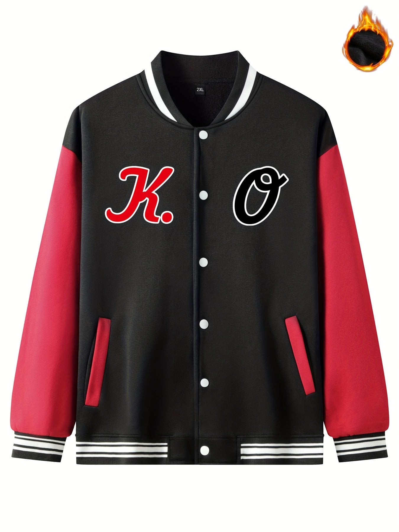 Men's Casual Baseball Jacket Thick Warm Coat For Outdoor Sports