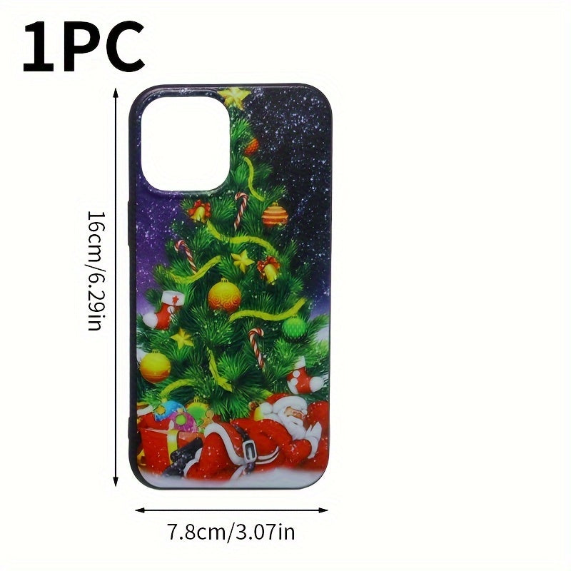 Christmas Tree & Santa Print Drop Proof Phone Case For iPhone Xs Xr