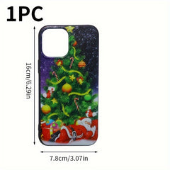 Christmas Tree & Santa Print Drop Proof Phone Case For iPhone Xs Xr