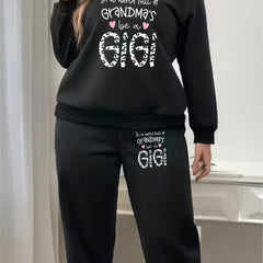 Women's Plus Leopard Print Pullover & Joggers Set