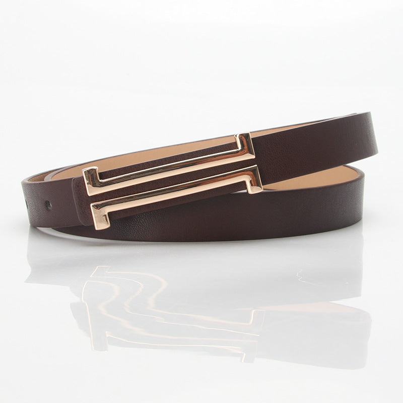 Women Leather Slim Skinny Thin Belts Ins Belts For Women Dress Jeans Strap