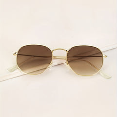 Square Metal Sunglasses for Women Men Gradient Glasses UV400