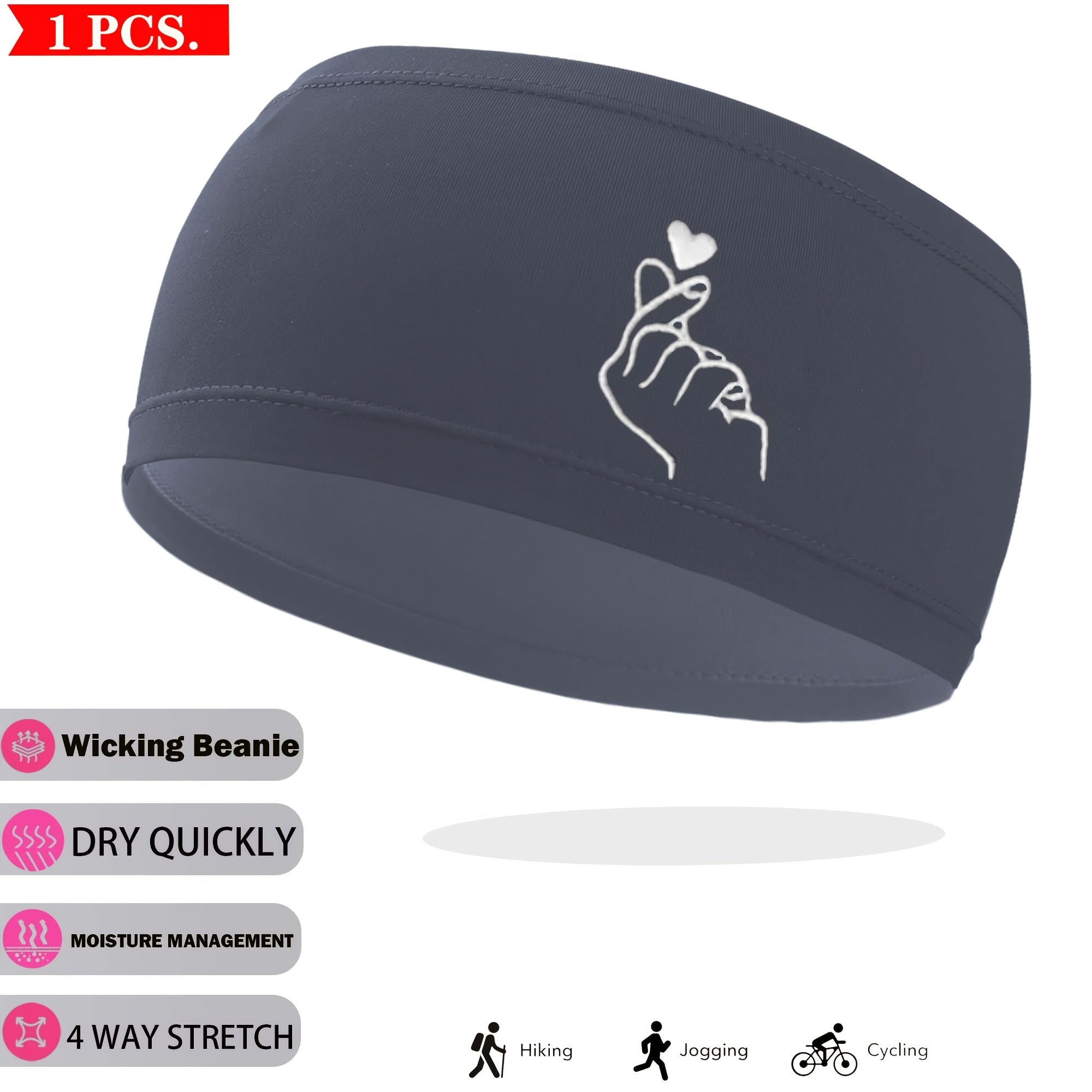 2Pcs Quick Dry Sports Headband Moisture Wicking & Breathable Unisex Headband