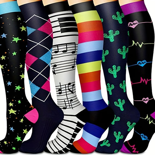 6 Pairs Men Compression Socks Running Stocking