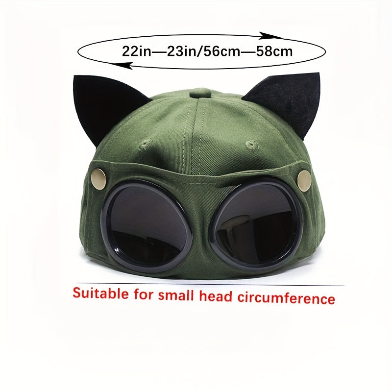 Cat Ears Aviator Glasses Baseball Cap Peaked Cap Unisex Cat Ear