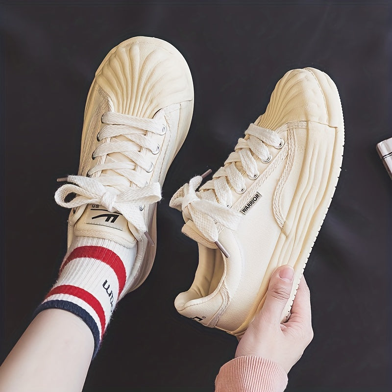 Women's Platform Canvas Sneakers Lace Up Board Shoes