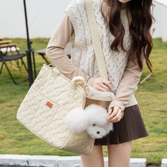 Stylish Cat Carrier Handbag Large Capacity Pet Shoulder Bag