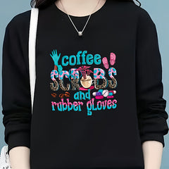 Coffee Scrubs & Rubber Gloves Iron On Heat Transfer Sticker DIY Decal