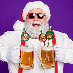 Christmas Party Straws Santa Snowman Straws Pack of 24