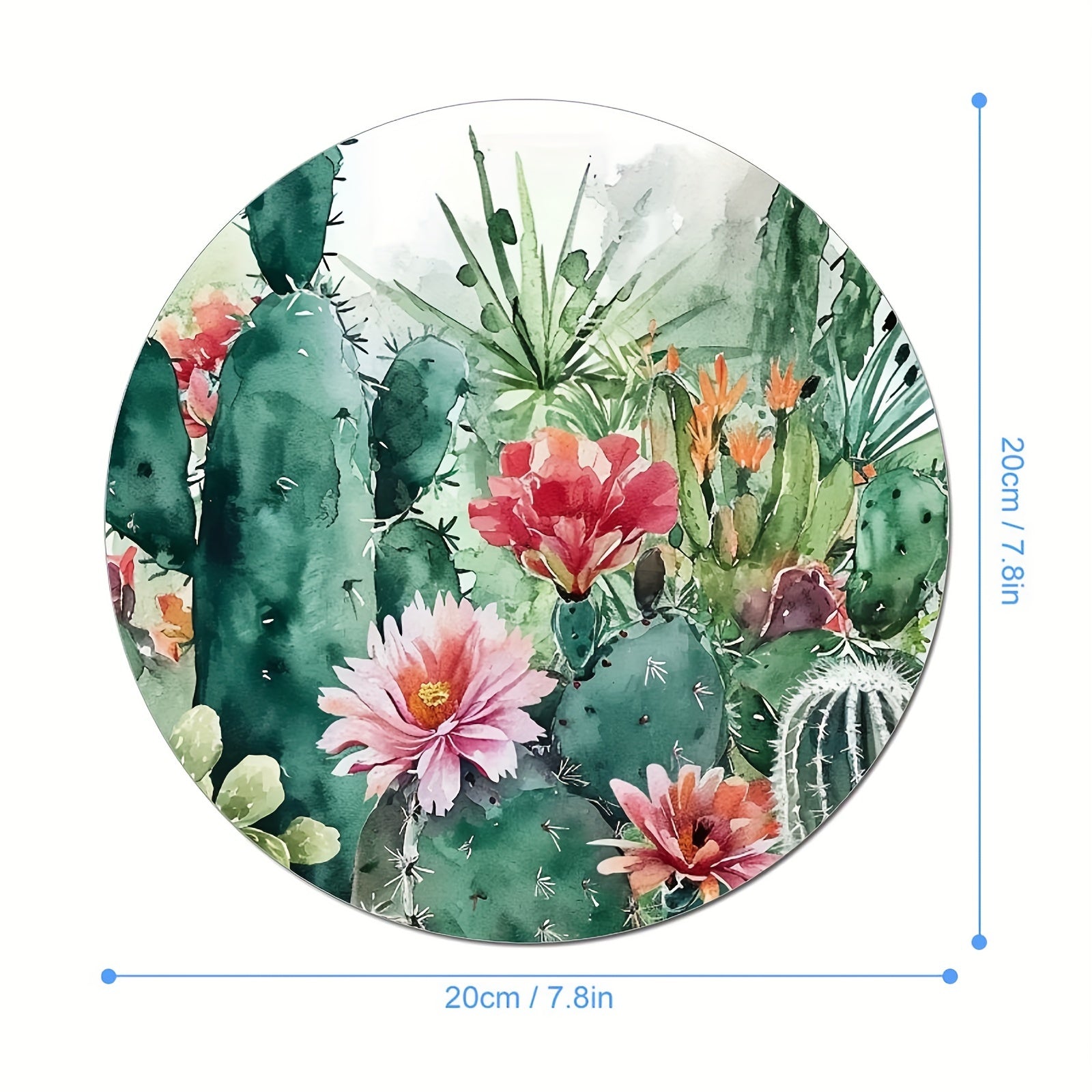 Retro Watercolor Cactus Mouse Pad Non-slip Rubber Base